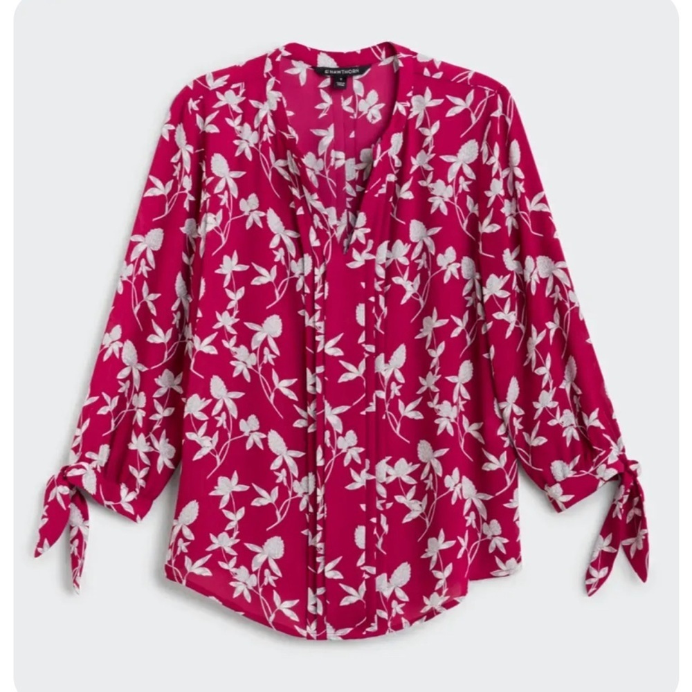 Stitch Fix l 41 Hawthorn Melisa Tie Sleeve Detail Blouse, Medium Petite